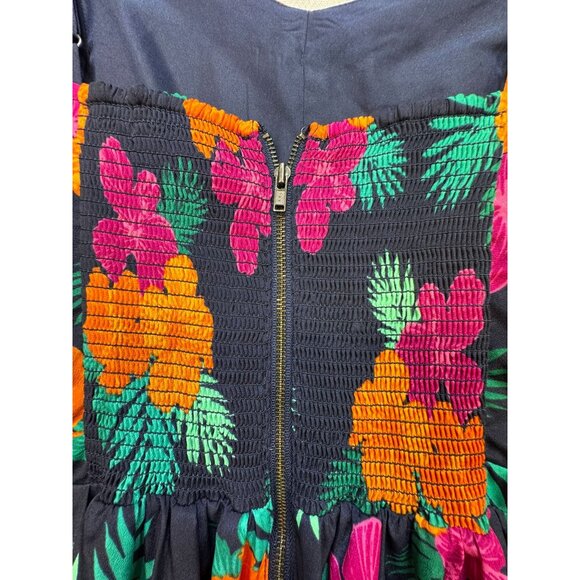 Gap Womens Sundress Size 8 Multicolor Tropical Floral  Sleeveless Knee Length - Picture 9 of 10